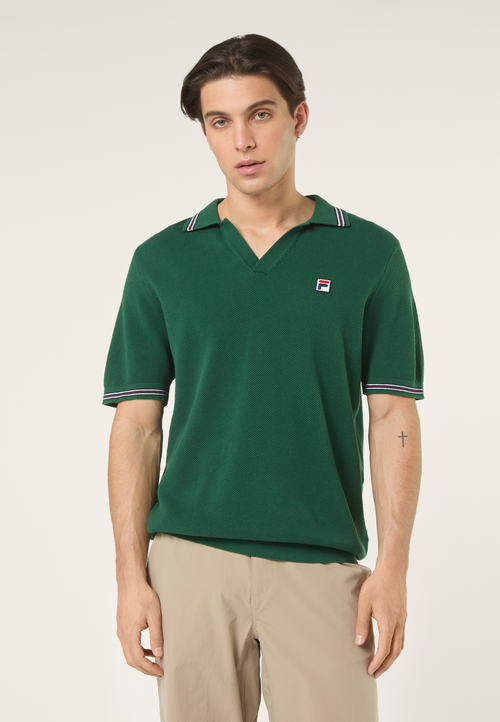 Polo De Punto Con Cuello Johnny Clásico - Verde Ramo
