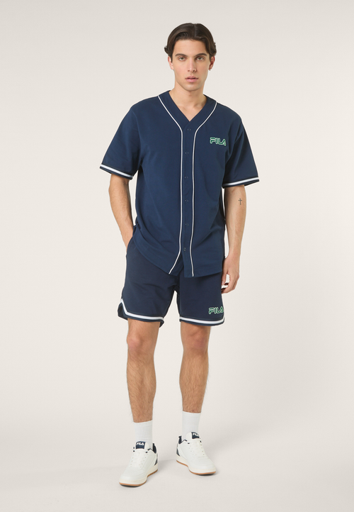Chemise De Baseball En Piqué Ample - Iris Noir