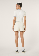 High Waist Printed Fleece Shorts - Aigrette