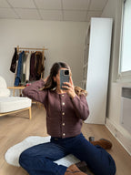 Cardigan À Grosses Mailles Giulia Chocolat