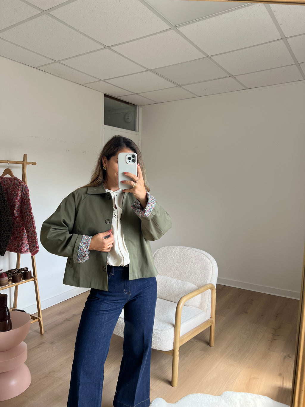 Veste Trench Edith En Coton Liberty Kaki