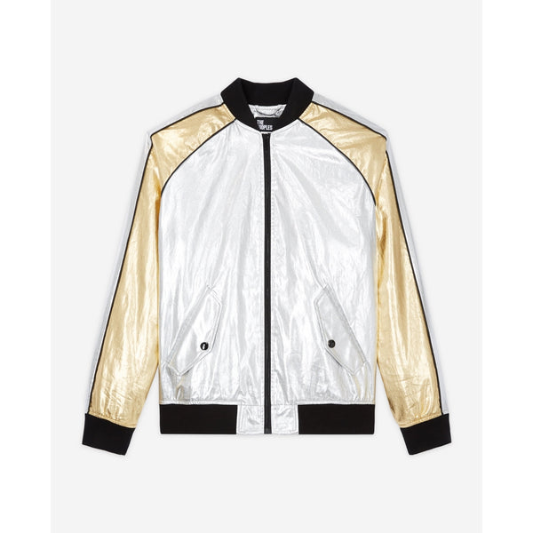 The Kooples - Bomber Jacket - Gold and Silver - Women