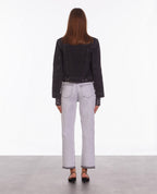 The Kooples - Blouson Moto Denim Noir - Femme