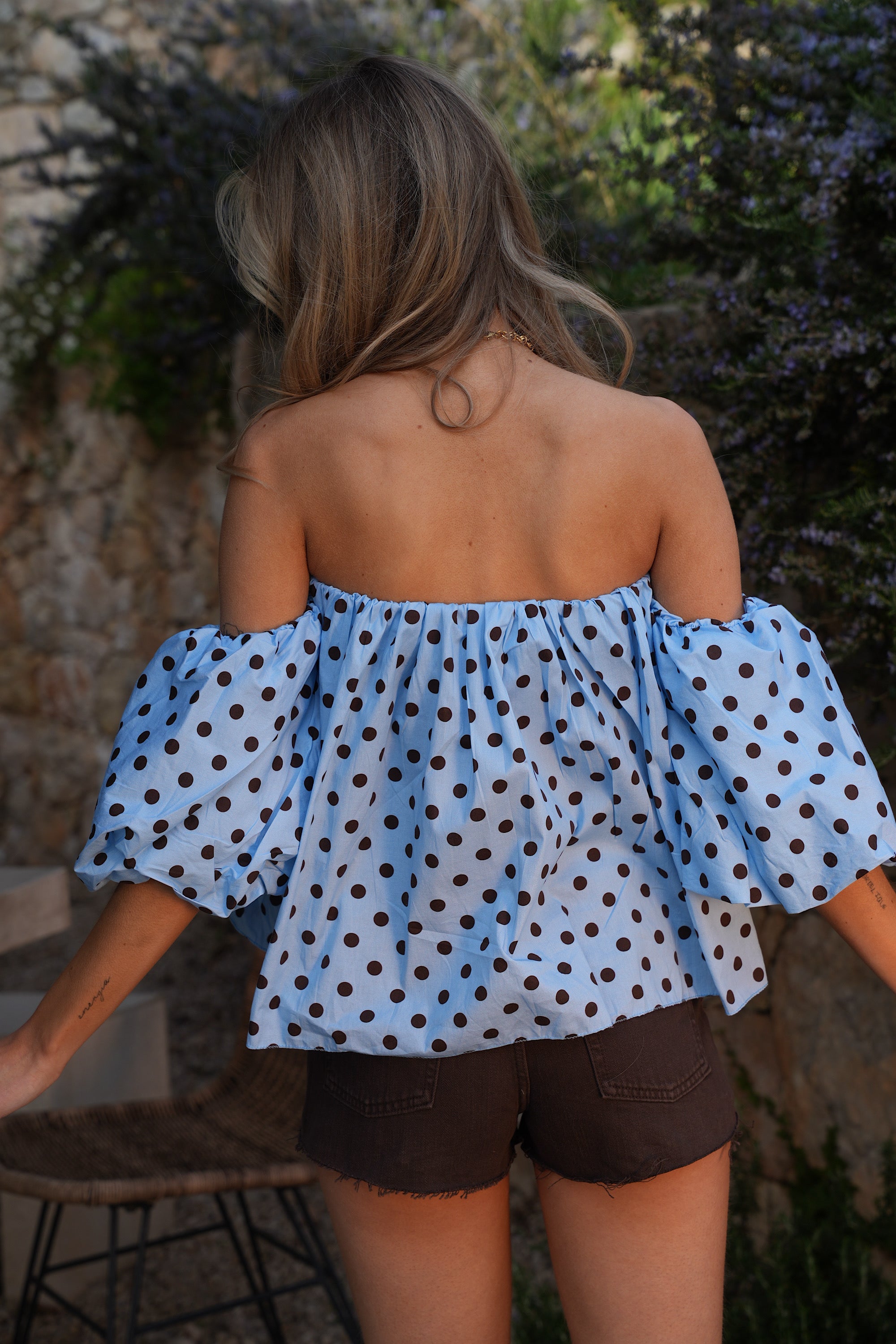 Blusa Sola De Lunares - Azul