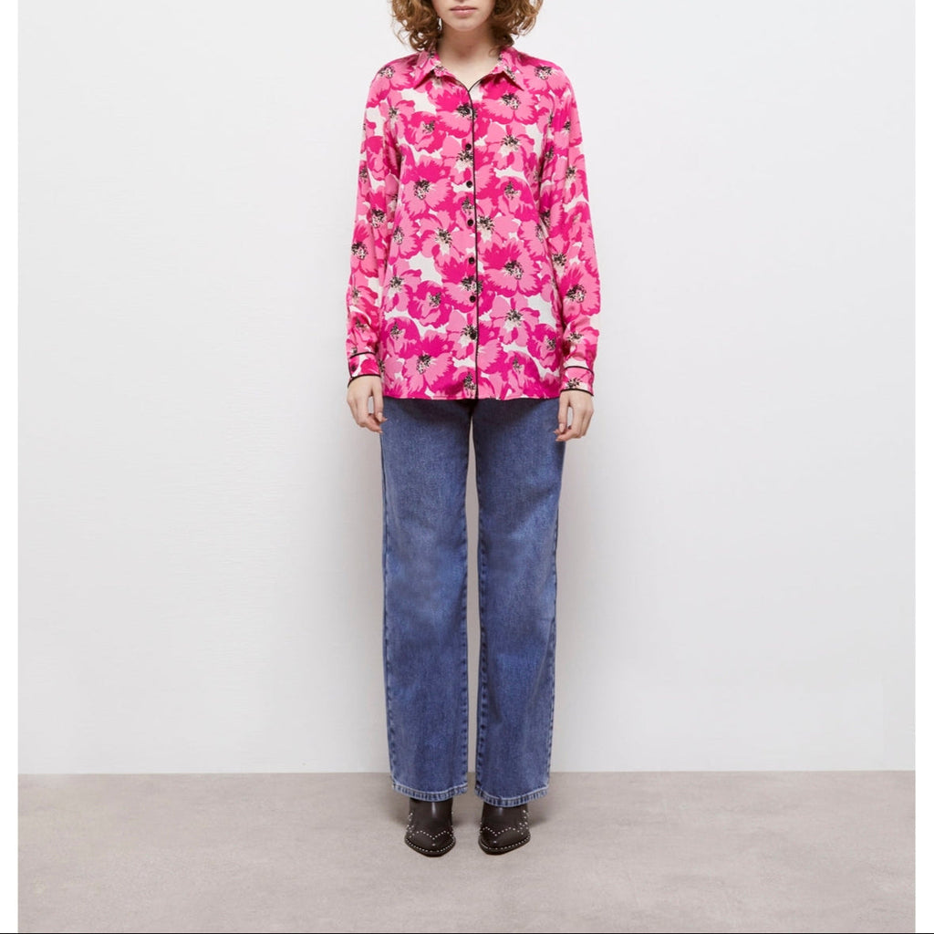 Silk Blouse - White And Pink - Women