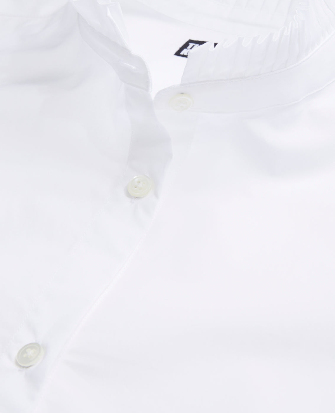 Camisa de manga larga con detalle de cuello plisado - Mujer