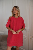 Robe En Jean Zaho - Rouge