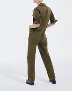 The Kooples - Khaki Casual Denim Jumpsuit With Pockets - Women