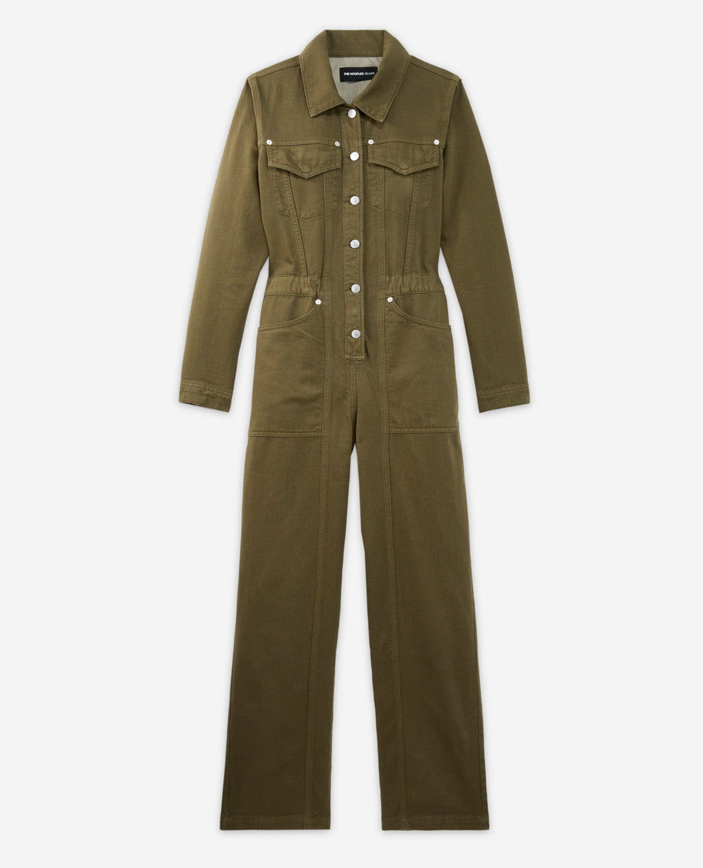 The Kooples - Khaki Casual Denim Jumpsuit With Pockets - Women