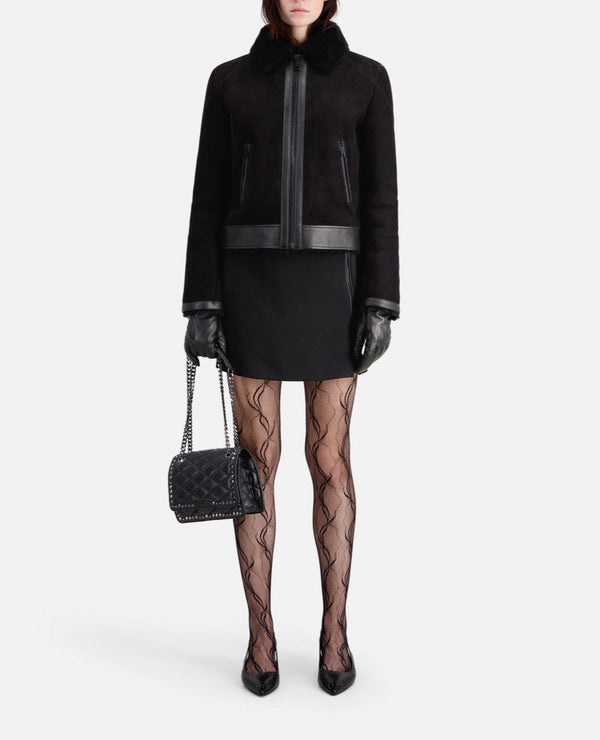 The Kooples - Cazadora de piel de borrego - Negro - Mujer