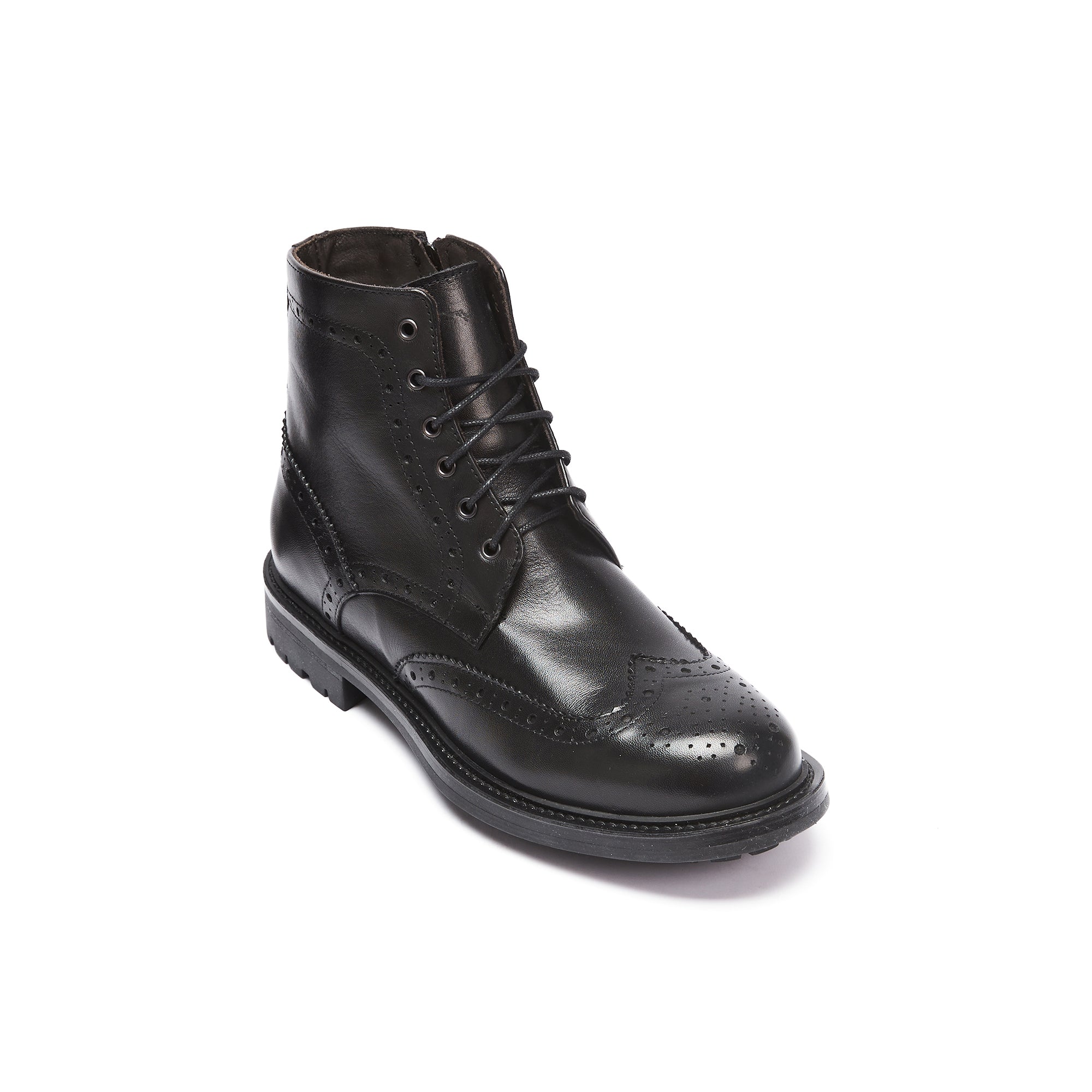 Frank Daniel - Botas Con Cordones Y Alerones - Negro - Mujer