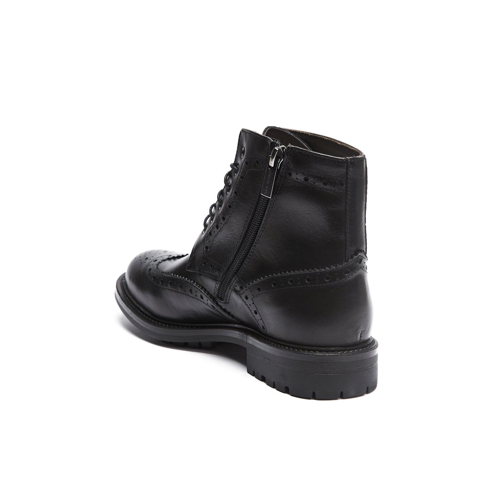 Frank Daniel - Botas Con Cordones Y Alerones - Negro - Mujer