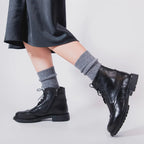Frank Daniel - Botas Con Cordones Y Alerones - Negro - Mujer