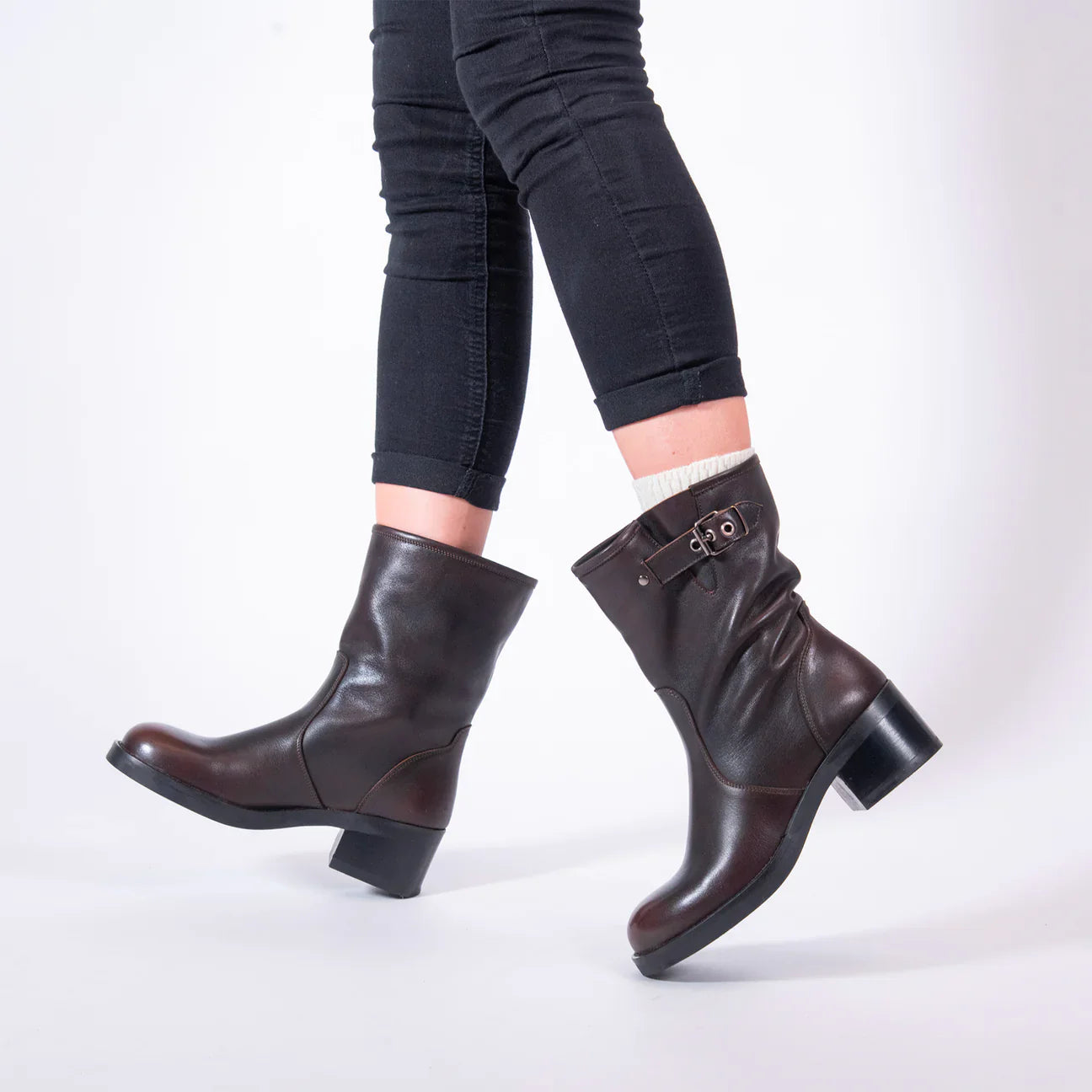 Frank Daniel - Women's Biker Boots - Brown