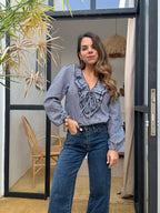 Blusa Stella Vichy Azul Marino
