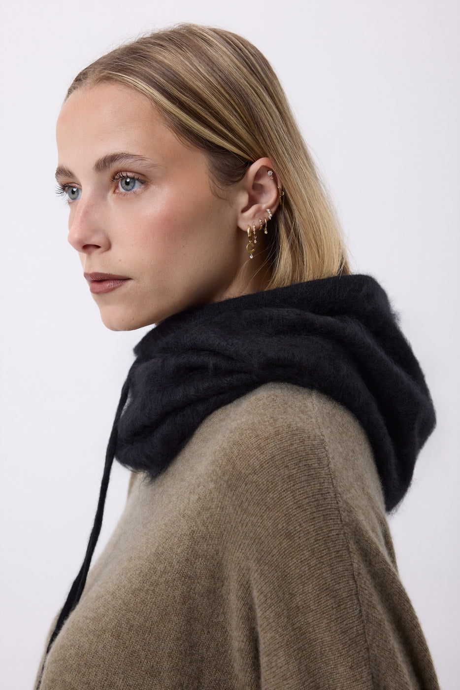 Balaclava – Brushed Cashmere Feather - Zwart - Unisex