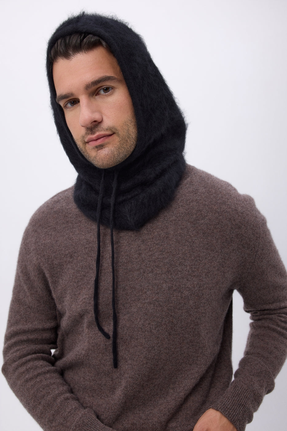 Balaclava – Brushed Cashmere Feather - Zwart - Unisex