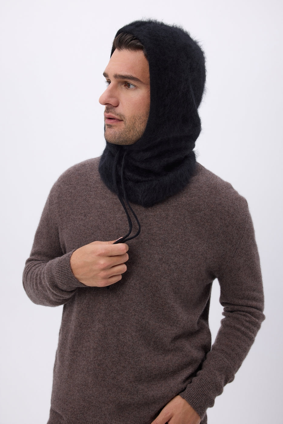 Balaclava – Brushed Cashmere Feather - Zwart - Unisex