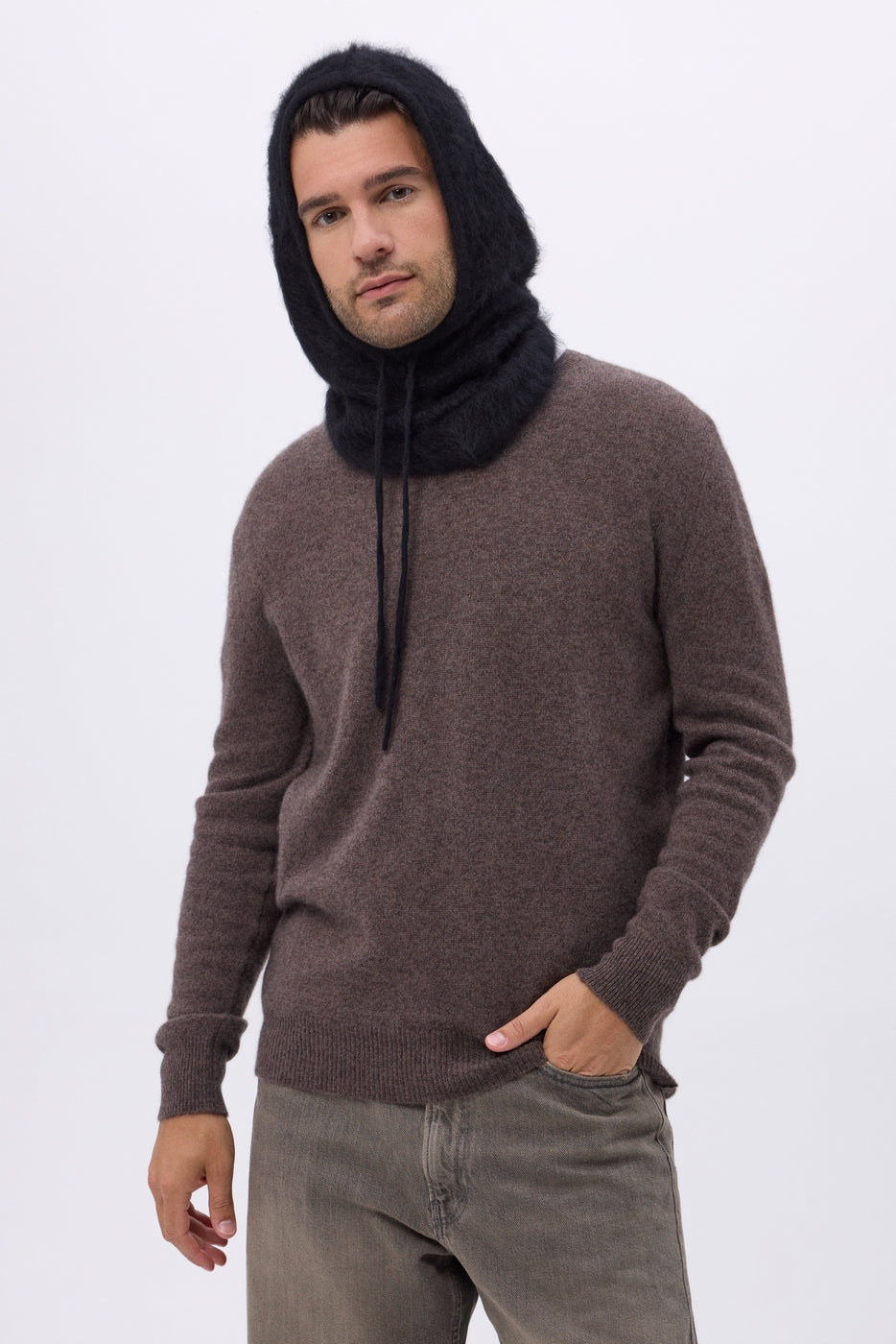 Balaclava – Brushed Cashmere Feather - Zwart - Unisex