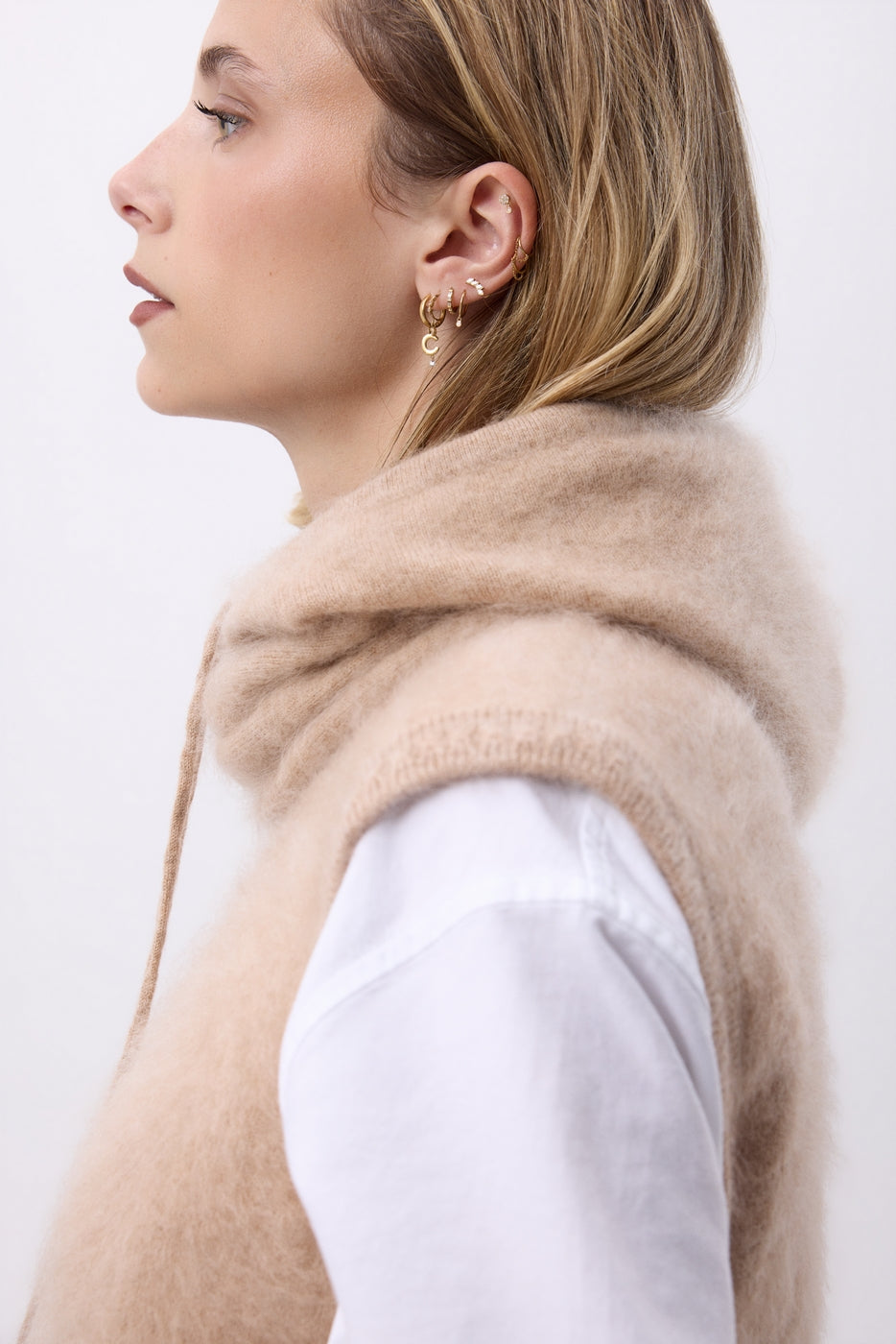 Balaclava – Brushed Cashmere Feather - Beige Crème - Mixte
