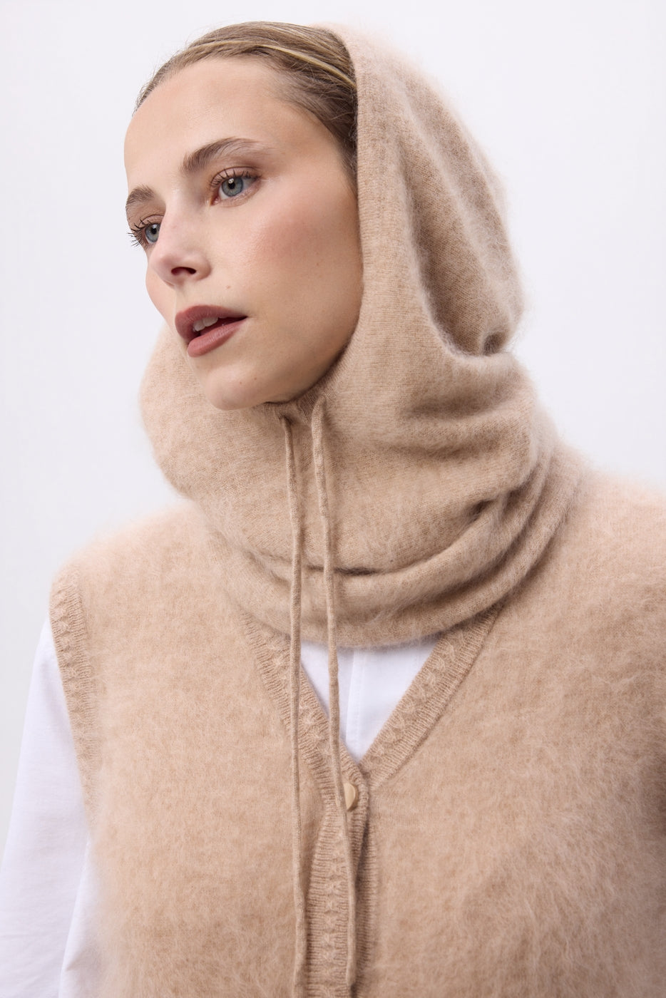 Balaclava – Brushed Cashmere Feather - Beige Crème - Mixte
