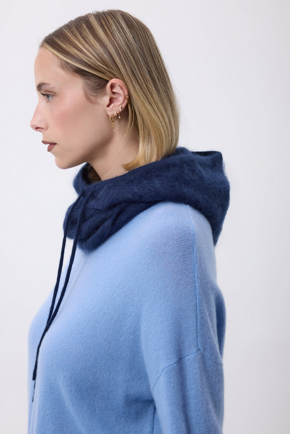 Balaclava – Brushed Cashmere Feather - Navy Blue - Unisex
