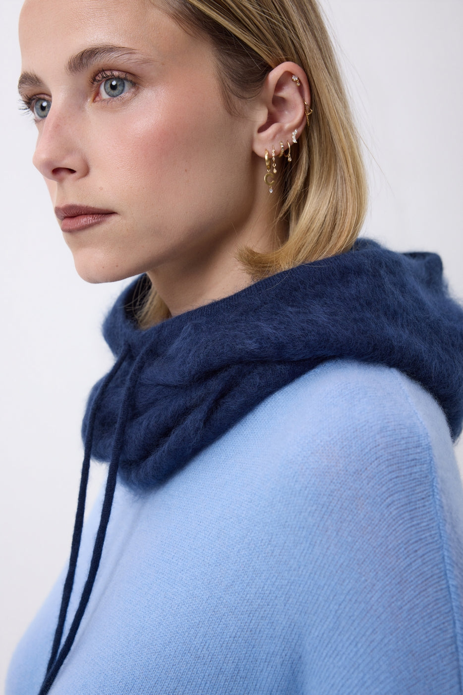 Balaclava – Brushed Cashmere Feather - Navy Blue - Unisex
