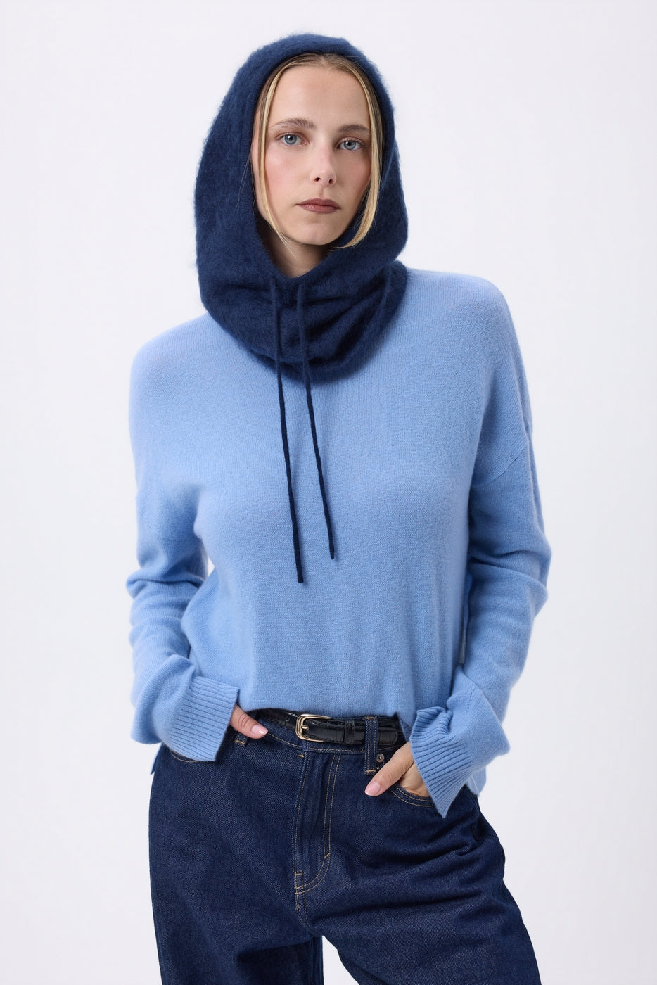 Balaclava – Brushed Cashmere Feather - Navy Blue - Unisex