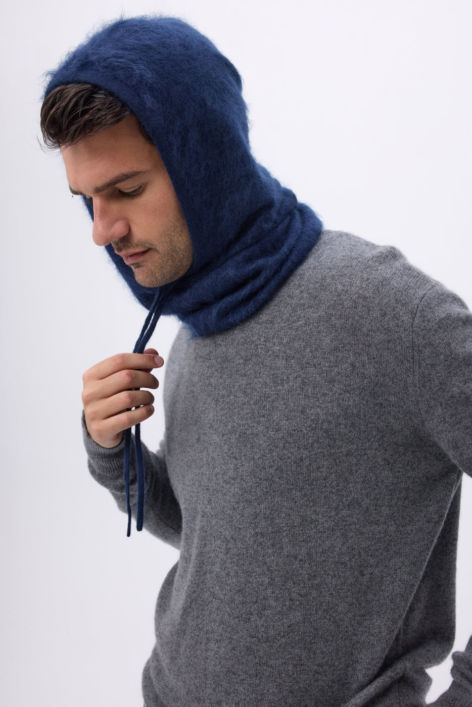 Balaclava – Brushed Cashmere Feather - Navy Blue - Unisex