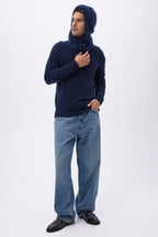 Balaclava – Brushed Cashmere Feather - Navy Blue - Unisex