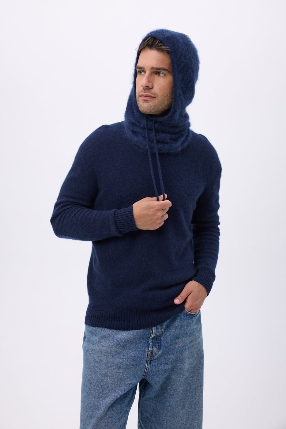 Balaclava – Brushed Cashmere Feather - Navy Blue - Unisex