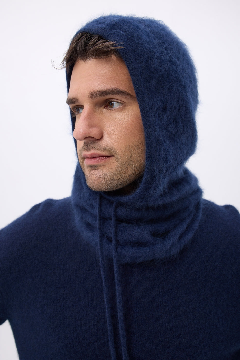 Balaclava – Brushed Cashmere Feather - Navy Blue - Unisex