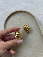Vintage Earrings - Padded Twisted Gold