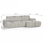Feya - Canapé D'Angle Droit Compressé 4 Places - Tissu Chenille - Crème