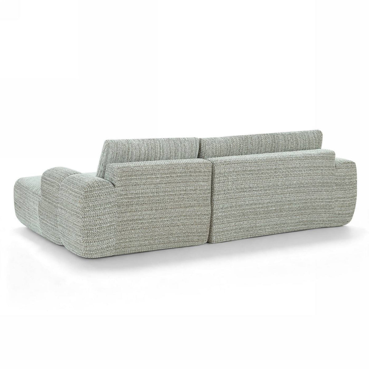 Feya - Canapé D'Angle Droit Compressé 4 Places - Tissu Chenille - Vert