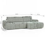 Feya - Canapé D'Angle Droit Compressé 4 Places - Tissu Chenille - Vert