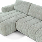 Feya - 4-Sitzer-Ecksofa links komprimiert - Chenille-Stoff - Grün