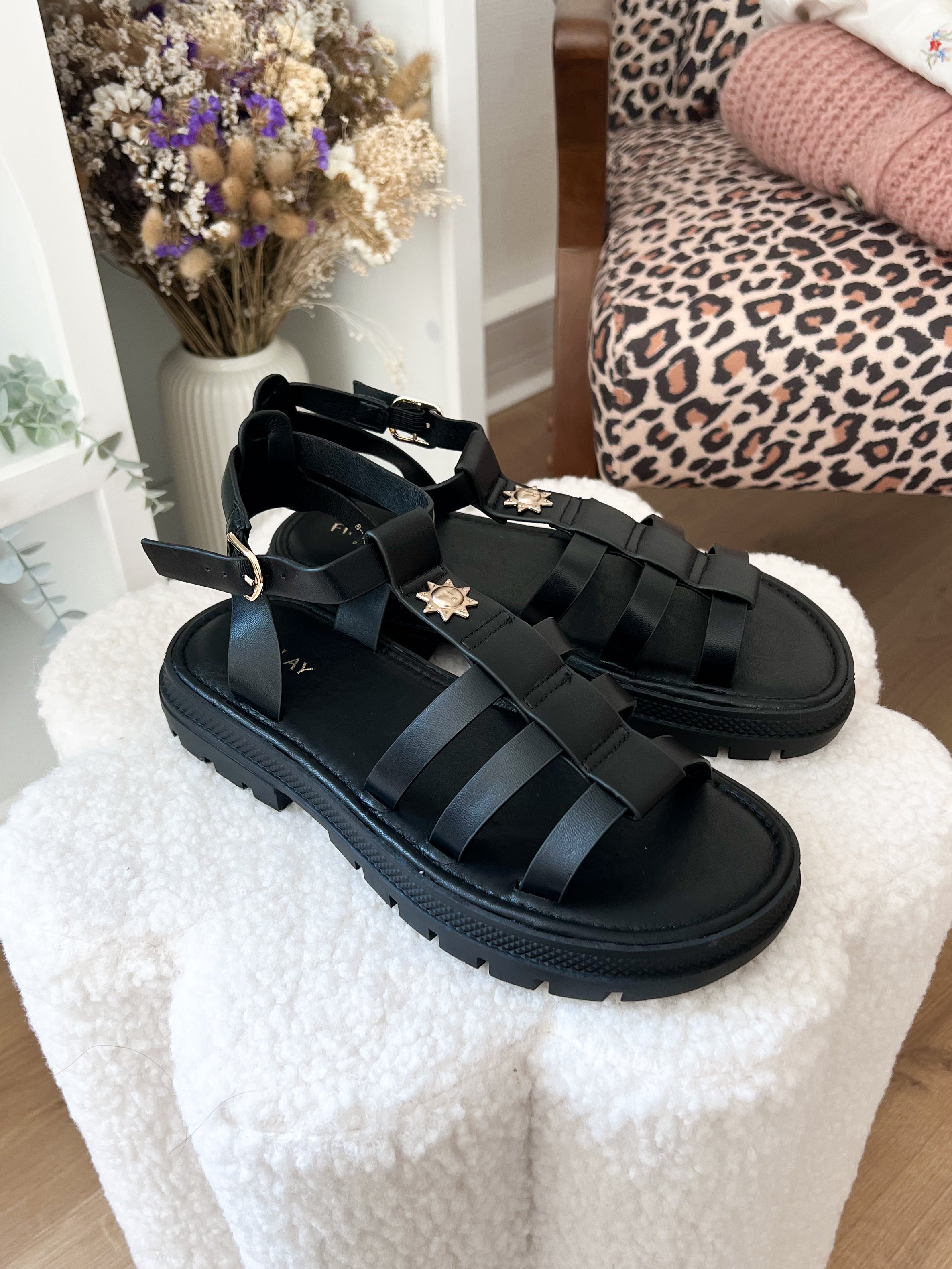 Black Amalia Sandals