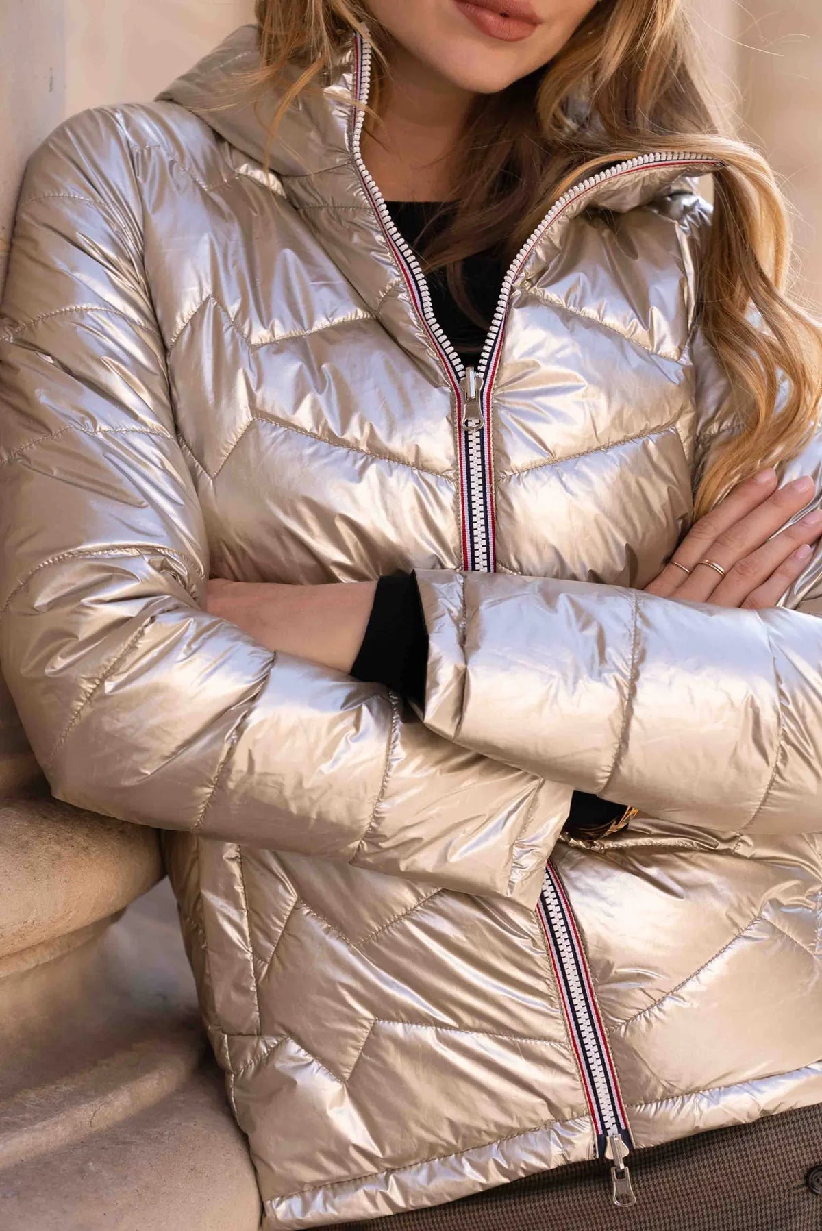 Amélia Down Jacket - Black/Gold