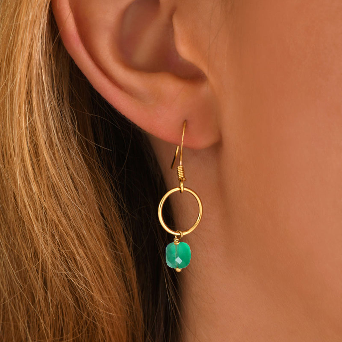 Boucles D'Oreilles Fidji Quartz Vert