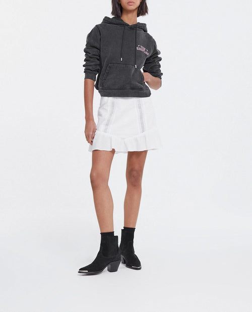 Short Ecru Cotton Broderie Anglaise Skirt - Women