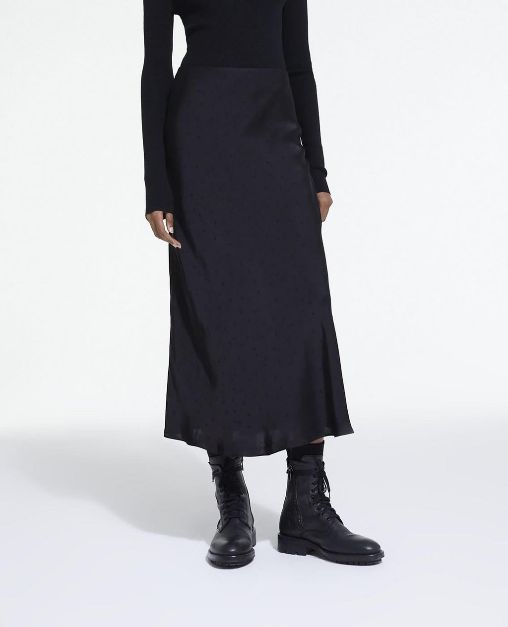 The Kooples - Jupe Longue Jacquard Petits Coeurs - Femme