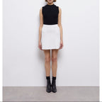 Falda trapecio de talle alto - Blanco - Mujer