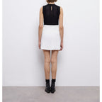 Falda trapecio de talle alto - Blanco - Mujer