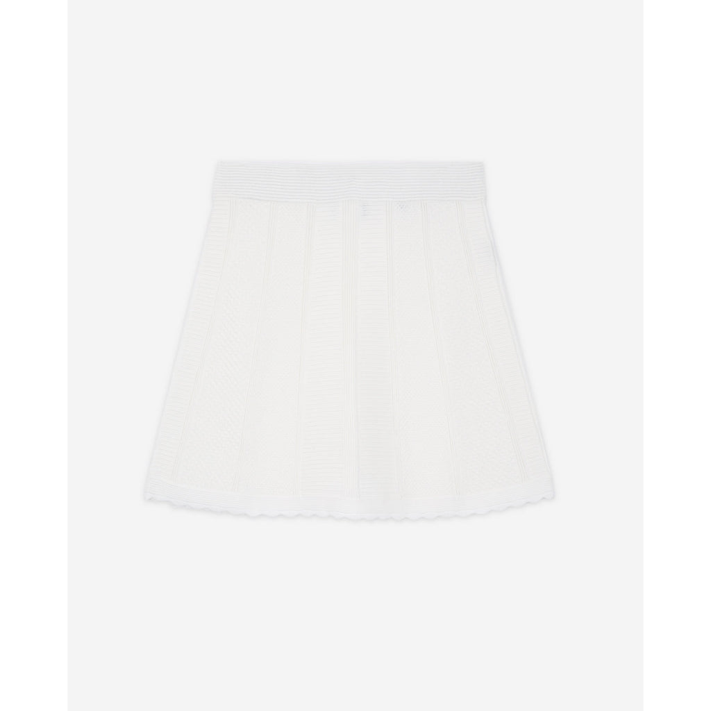 Falda trapecio de talle alto - Blanco - Mujer