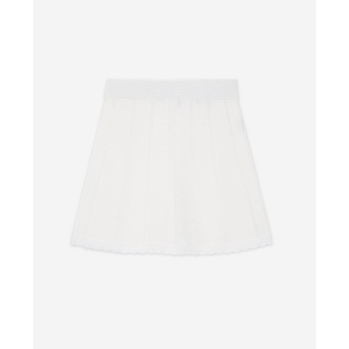 Falda trapecio de talle alto - Blanco - Mujer