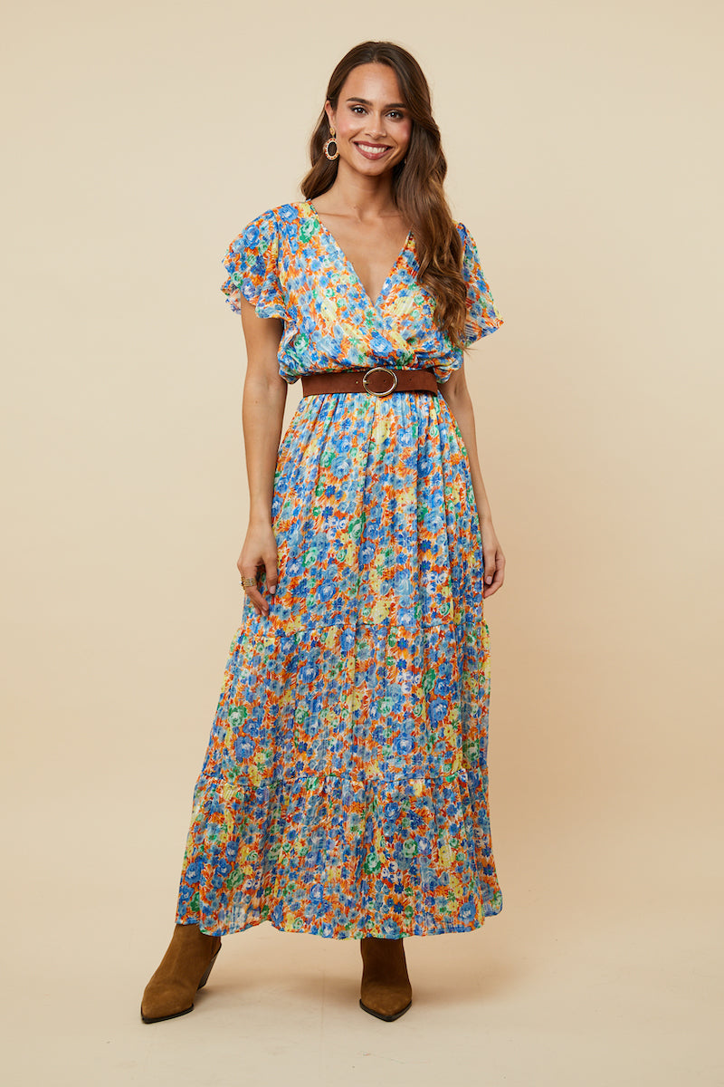 Vestido - Azul Naranja