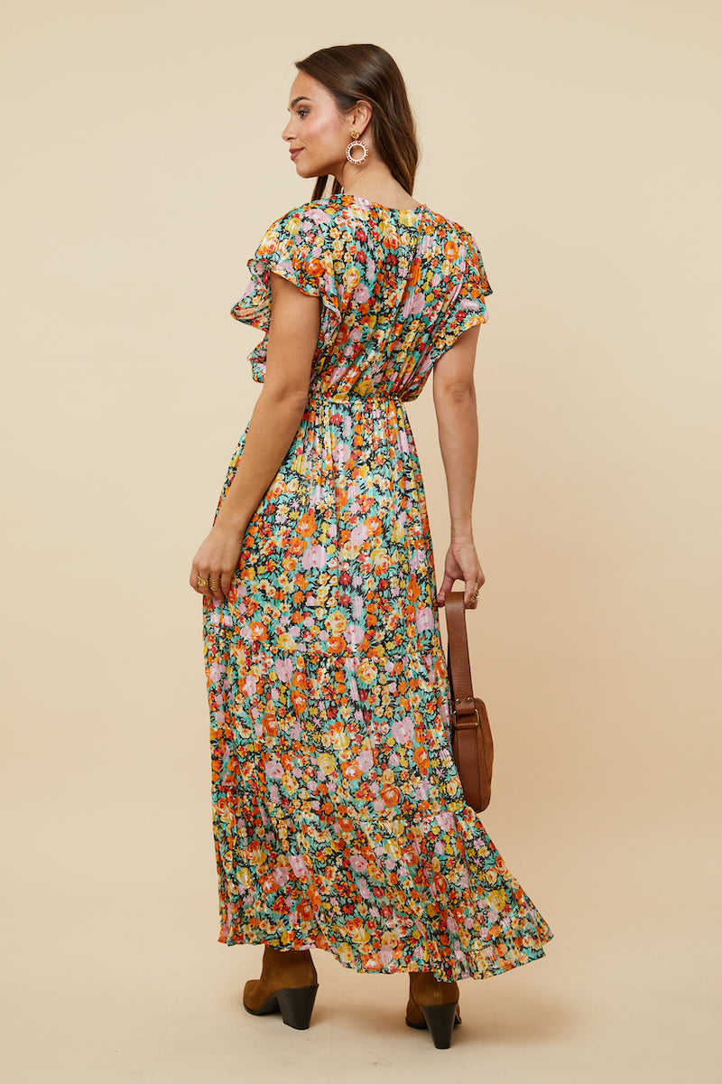 Vestido - Negro Naranja