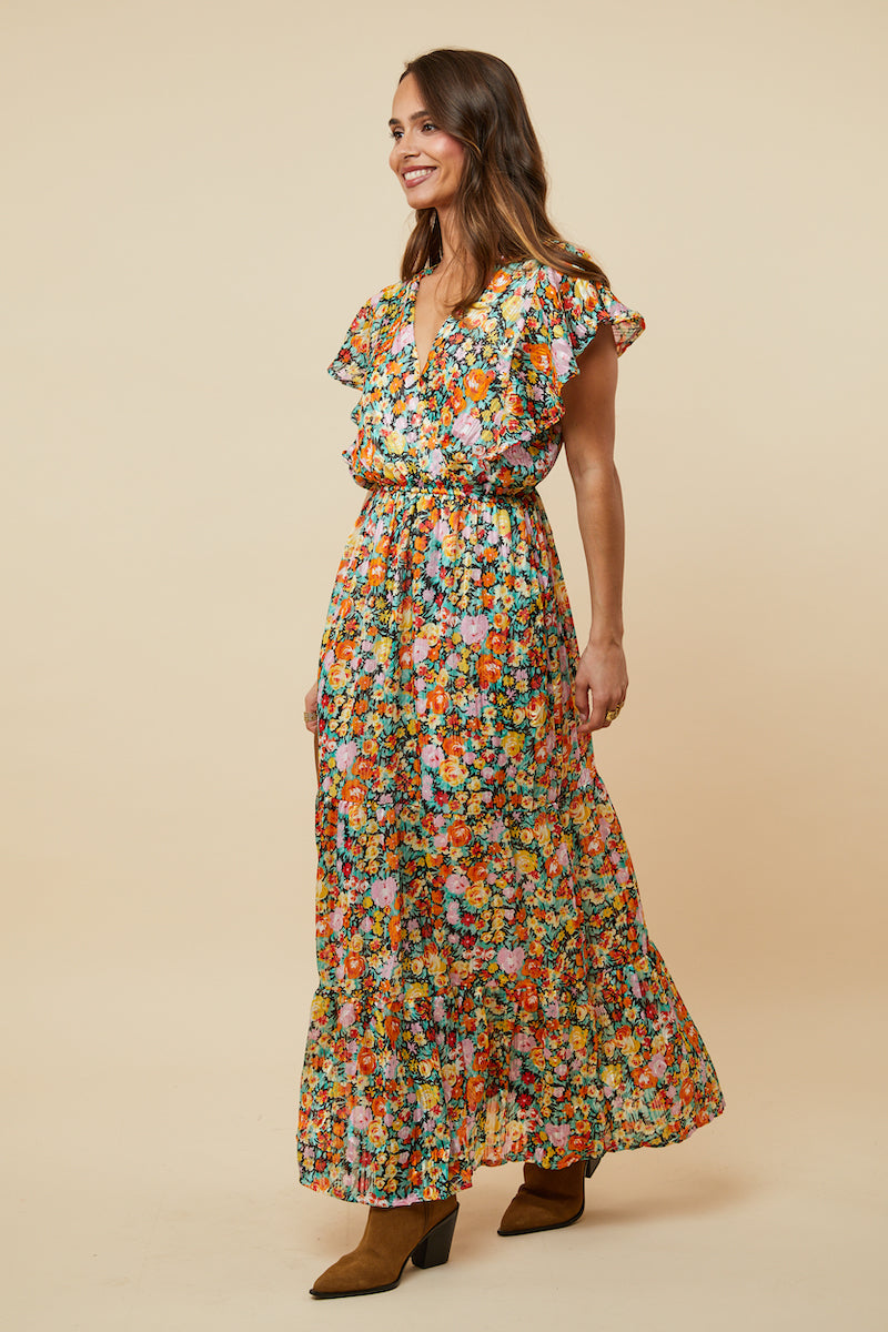 Vestido - Negro Naranja