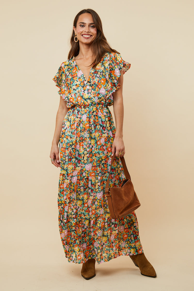 Vestido - Negro Naranja